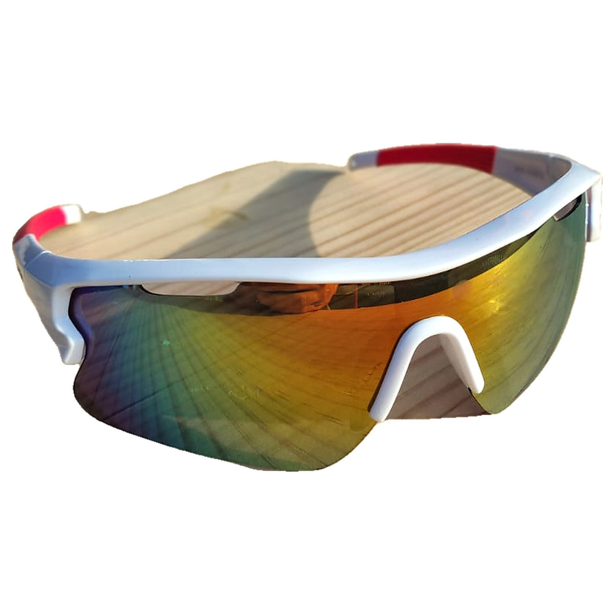 Branco/Dourado — Óculos de Sol Run Fast em três quartos